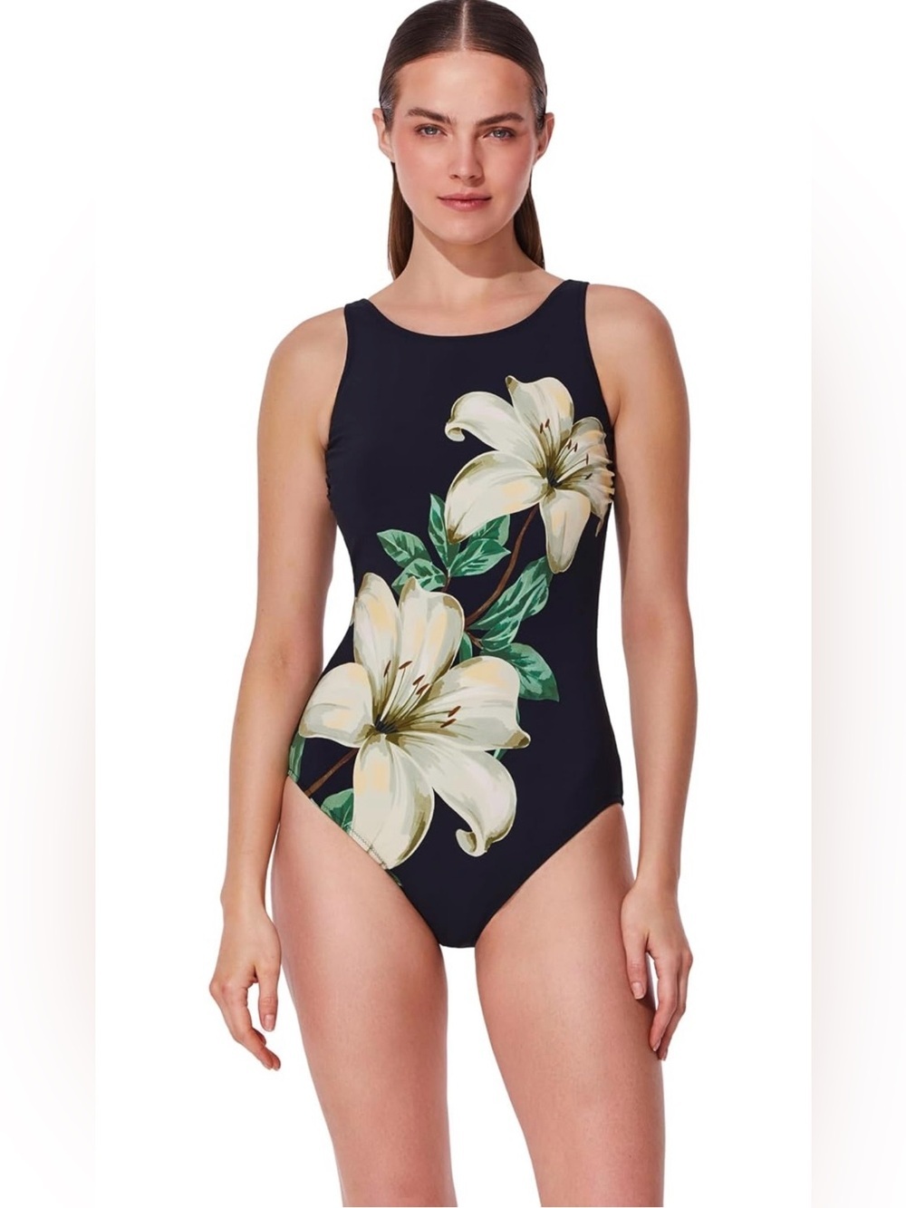 Gottex Post Mastectomy High Neck One Piece- Adjustable Straps, Soft Cups